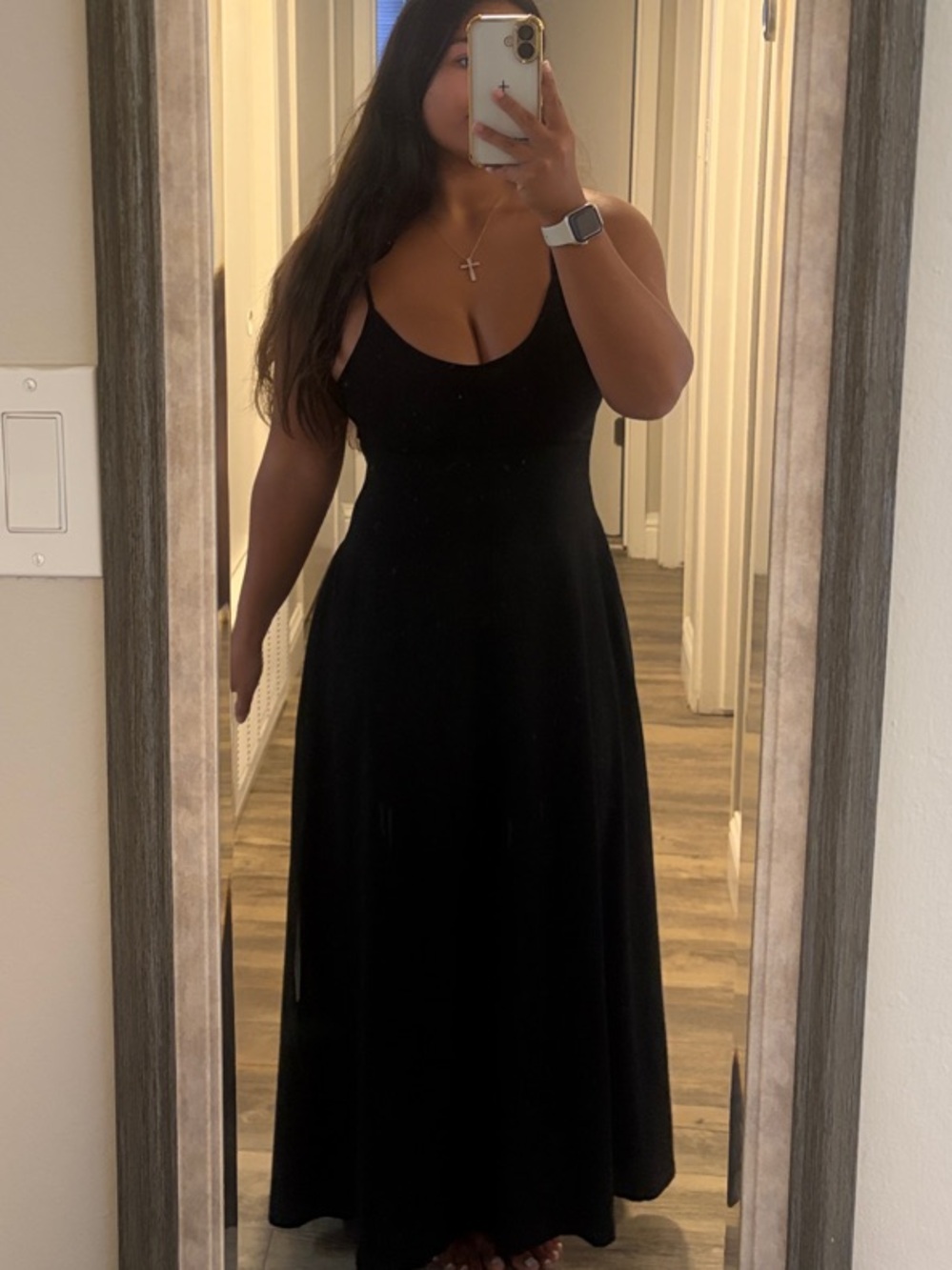 Black V-Neck Maxi Dress with Pockets!
